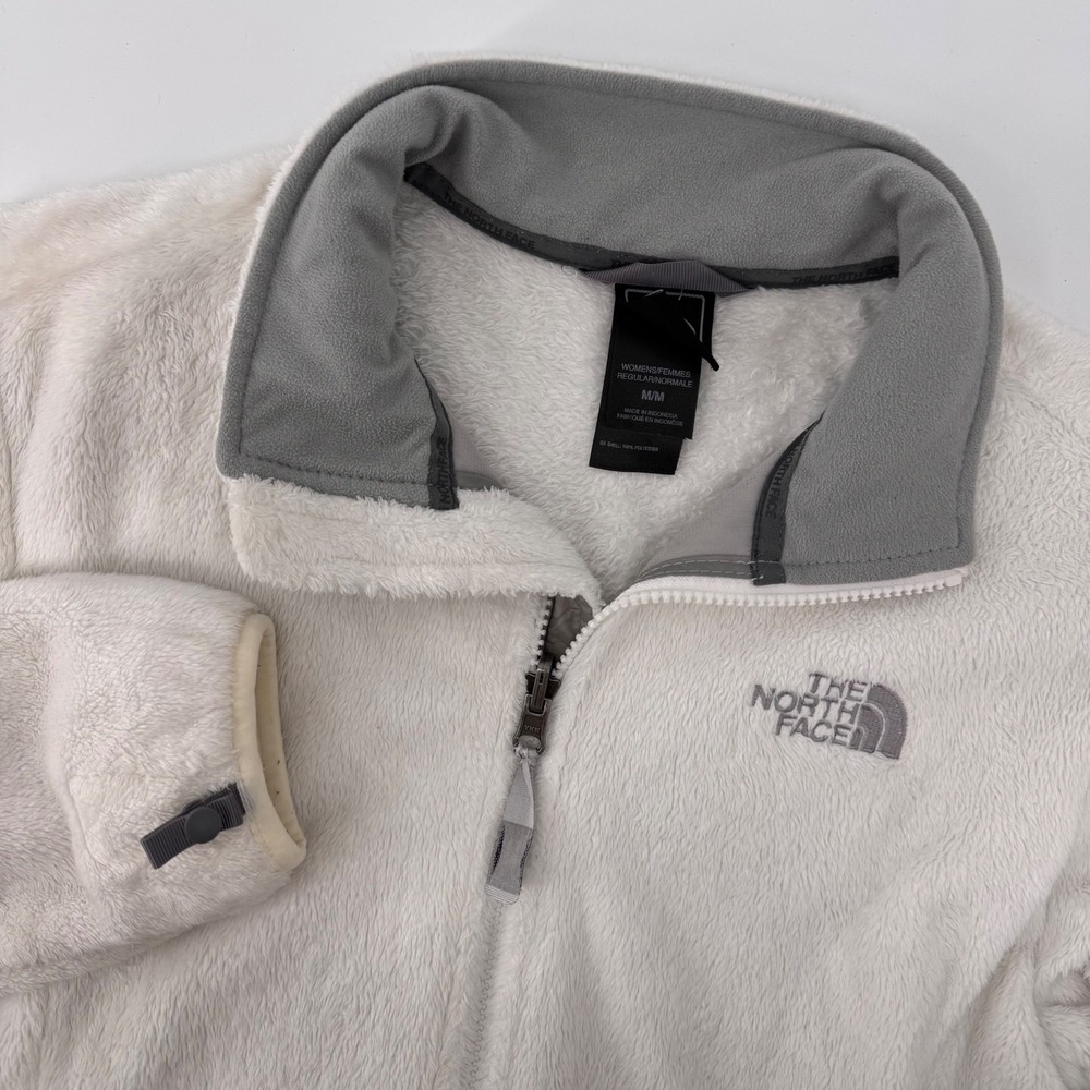 The North Face Osito Fleece Jacket Womens Medium‎ White Full Zip Mock Neck AAHY